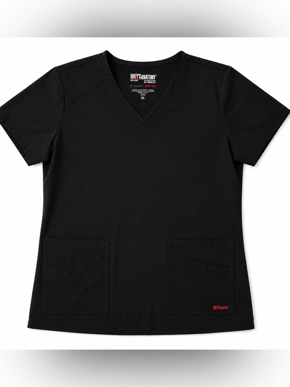 Grey’s Anatomy by Barco Women’s XL Black Spandex Stretch V-Neck Scrub Top
